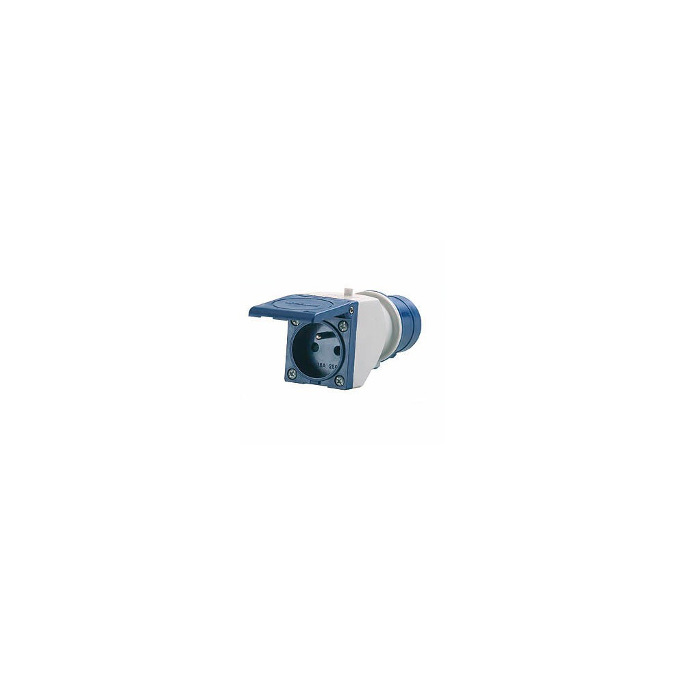 Adaptateur Camping CEE P17 0,30 M – Fiche Mâle/femelle Bleue, 3500 W Max