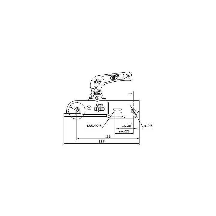 TETE FREINEE 3000KG MULTIDIAM - Pièces détachées