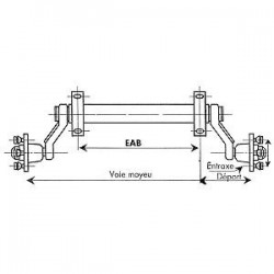 Essieu Remorque 500KG 4TR 130