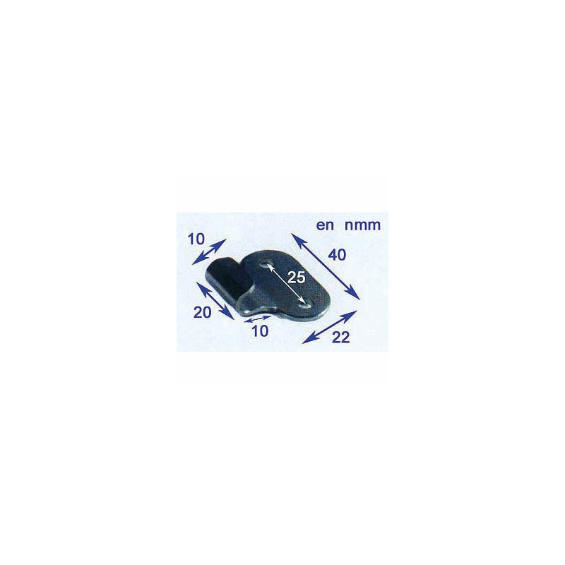 Crochet de Grenouillère – 40 x 22 mm – Entraxe de Fixation 25 mm