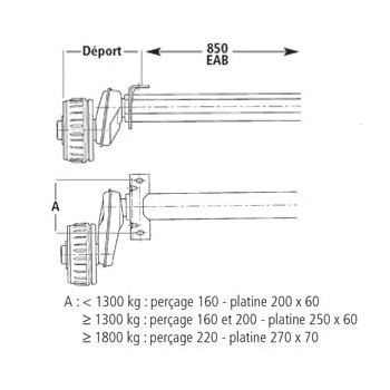 2 Demi-Essieux Remorque à Souder 1000 kg - AL-KO 4TR130
