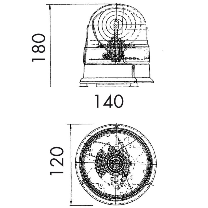 Gyrophare Magnetique MICRO 12/24V - Gyrophare à ampoule halogène