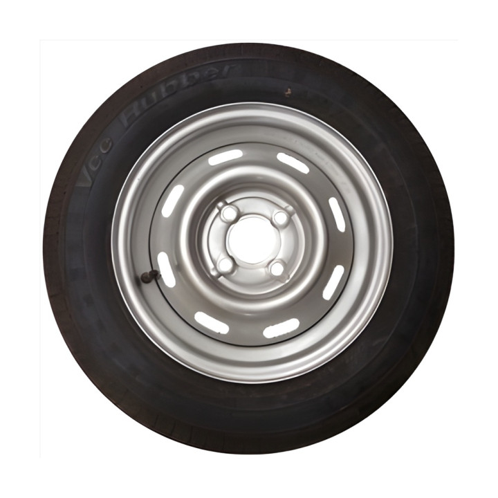 Roue de remorque 13 pouces 145/80x13 - EntraXe 100 mm - Déport +30 mm - Charge 425 kg