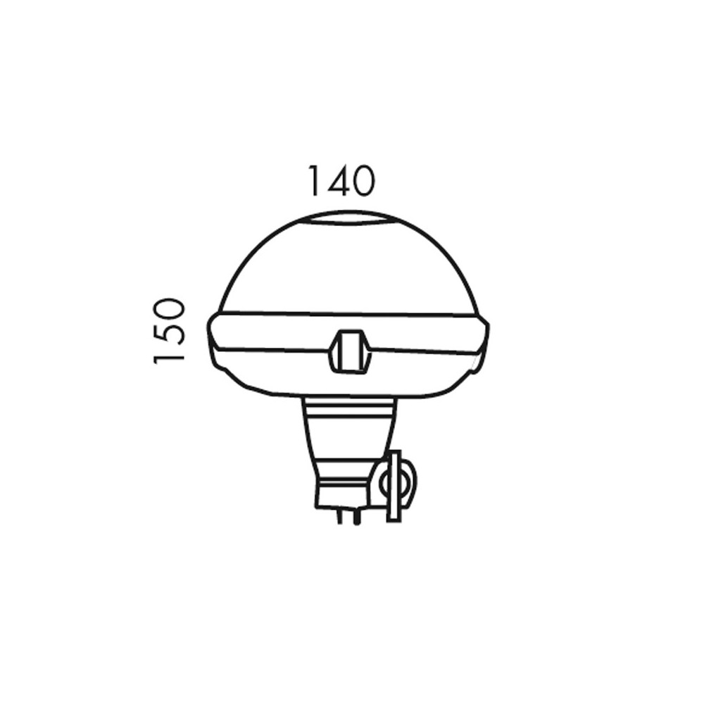 Connexion D'alimentation Pour Gyrophare Avec Tige Articulée - Norme DIN 14620-A, Hauteur 100 Mm, étanche