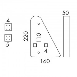 Feu 5 Fonctions AJBA FP 72 Droit - Clignotant, Stop, Veilleuse - 12V