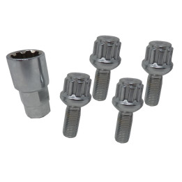 Vis Antivol M12x1,5x26 - Sphérique (par 4) - Visserie Roue