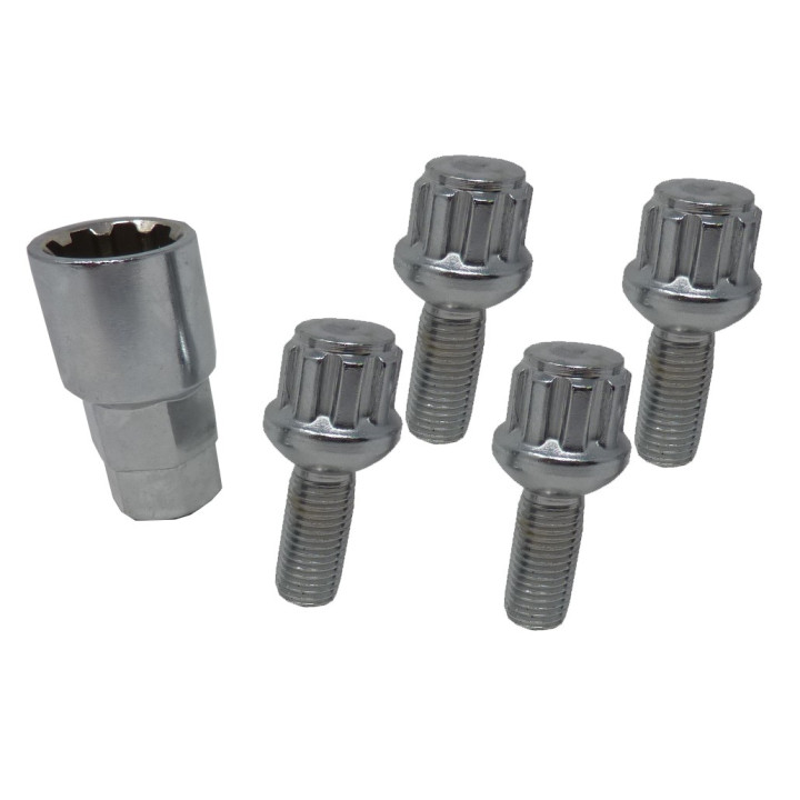Vis Antivol M12x1,5x26 - Sphérique (par 4) - Visserie Roue