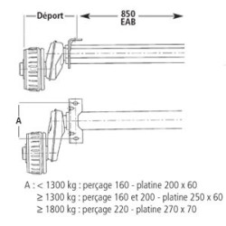 Essieu Remorque 1000KG 4TR130 - EAB à la demande