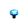 Gyrophare CRYSTAL tige rigide tournant bleu - H. 121 mm