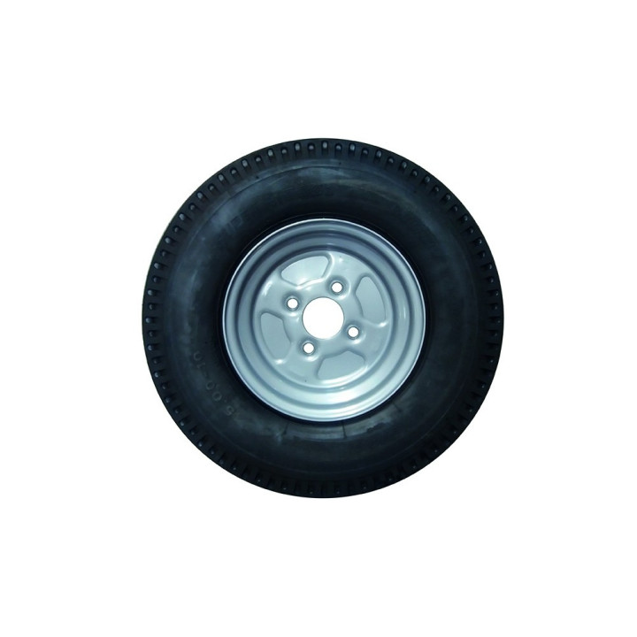 Roue de remorque 500x10 - 4 trous 100 mm - déport 0