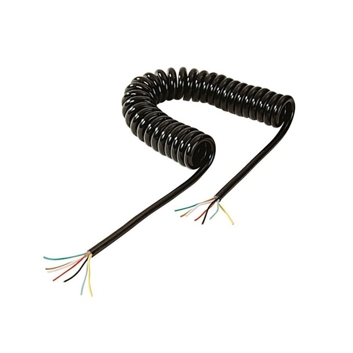 Rallonge spirale extensible 3,5 m - Câble 7 x 0,75 mm², résistance et mémoire élastique supérieures.