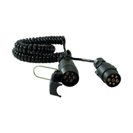 Rallonge spirale mâle/mâle plastique 3,5 m - 7 x 0,75 mm²