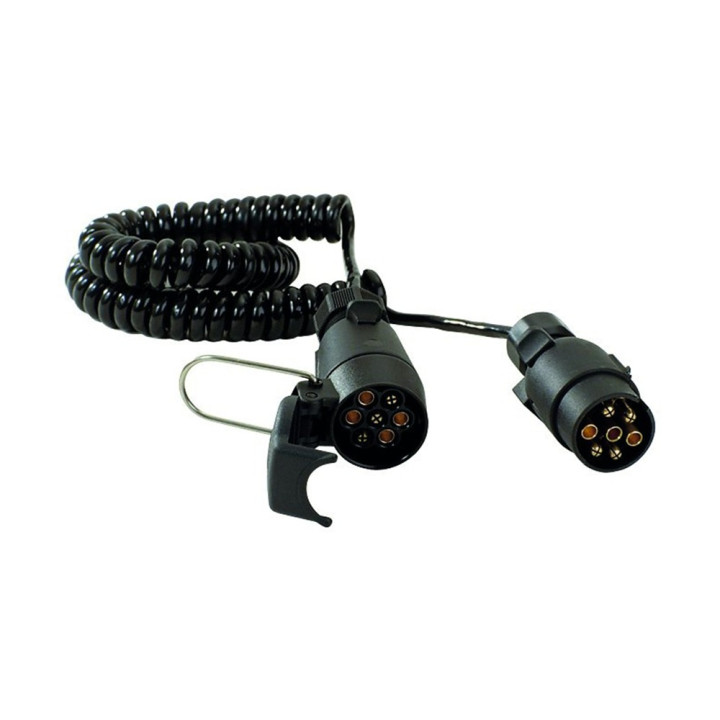 Rallonge spirale mâle/mâle plastique 3,5 m - 7 x 0,75 mm²
