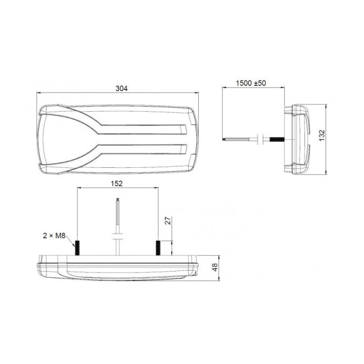 Feu LED Multifonction Arrière Droit CARMEN LZD 2401