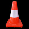 Cône PVC Souple 300 mm - Rouge et Blanc avec Bande Réfléchissante