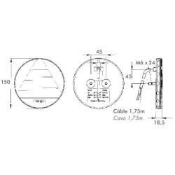 Feu arrière à LED 12/24V IP69 D/G