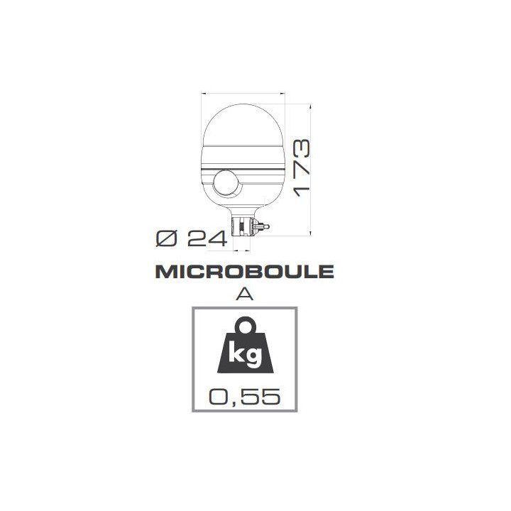 GYROPHARE MICROBOULE T RIGIDE 24V