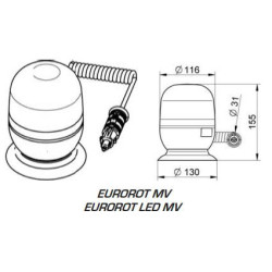 GYROPHARE EUROROT LED BLEU MAGNETIQUE