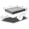 BACHE PLATE 2020 X 1300 X 70 mm - Bâche grise mate installée sur remorque – Maintien optimal même en déplacement