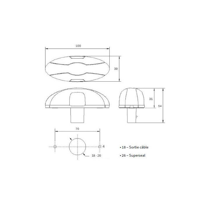 FEU DE GABARIT BICOLORE LED 12/24V