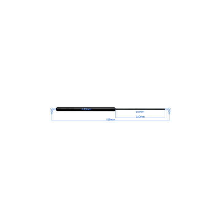 Verin a Gaz 600N - Diam 8 mm - Hors Promotions
