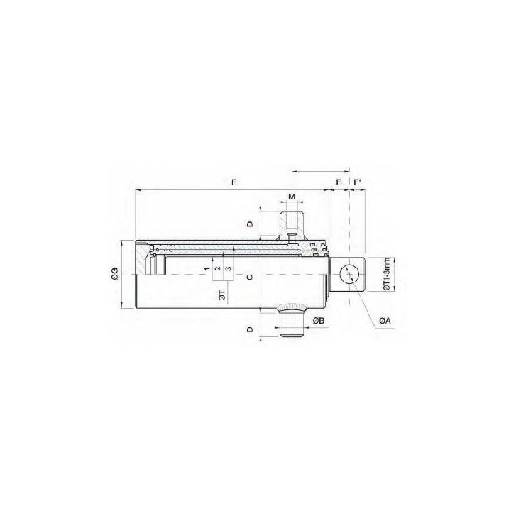 VERIN HYDRAULIQUE SIMPLE EFFET SUP 3EXPAN COURSE 910
