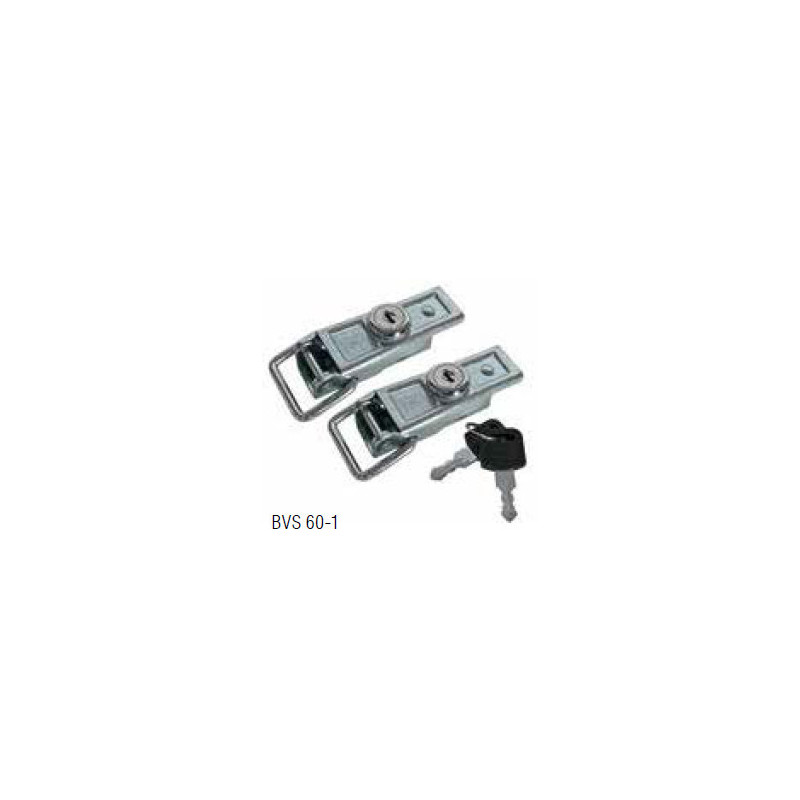1. Lot de 2 grenouillères BVS 60-1 avec clé unique pour 2 barillets. 1. Lot de 2 grenouillères BVS 60-1 avec clé unique pour 2 barillets.