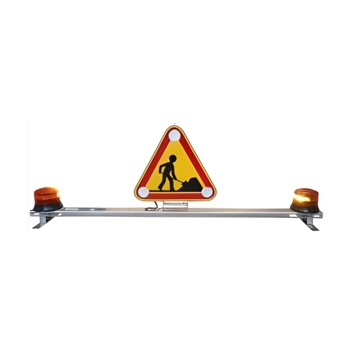Barre de toit équipée d'un triflash classe 1 à rabattement manuel + 2 gyrophares à LED