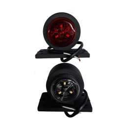Feu de gabarit court rouge et blanc - Compact et performant pour remorques et véhicules utilitaires.
