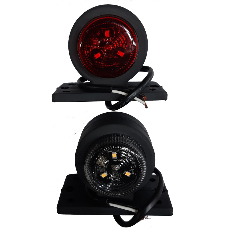 Feu de gabarit court rouge et blanc - Compact et performant pour remorques et véhicules utilitaires. Feu de gabarit court rouge et blanc - Compact et performant pour remorques et véhicules utilitaires.