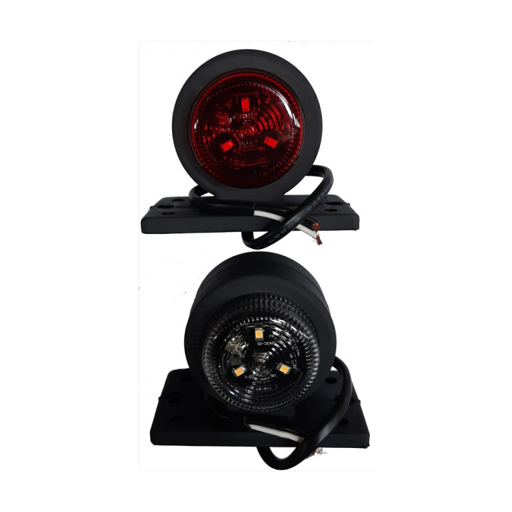 Feu de gabarit court rouge et blanc - Compact et performant pour remorques et véhicules utilitaires.