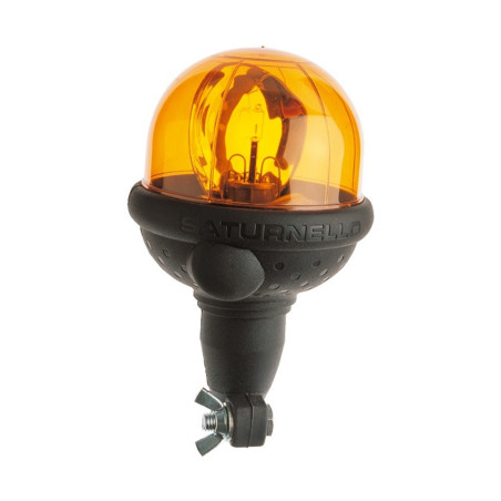 Gyrophare Boule Orange 12V Sur Tige Souple - Signalisation Magnétique Pour Véhicule Chantier & Urgence