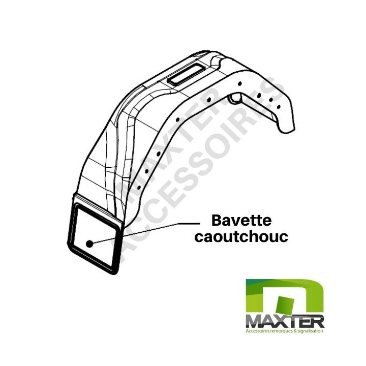 Garde Boue  plastique 13-14'' - Noir avec bavette