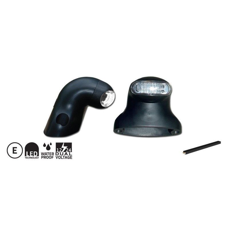 Pack de 2 éclaireurs de plaque LED 12-24V + 500mm de câble plat