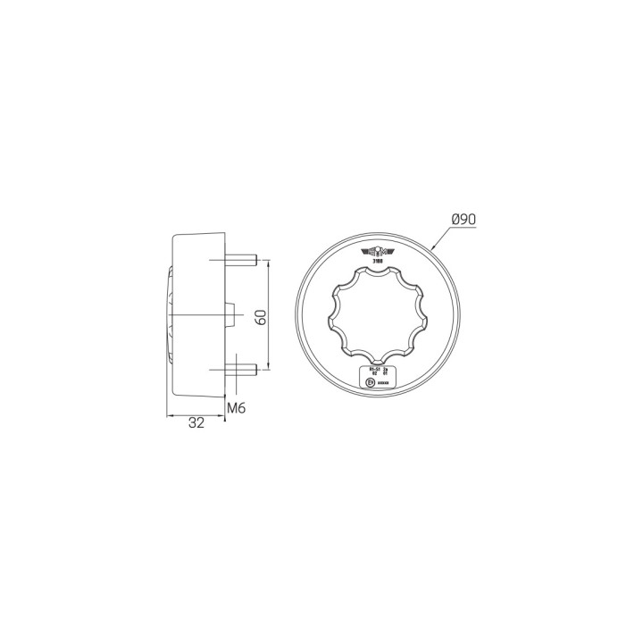 FEU ARRIERE 3 FONCTIONS LED 12/24V