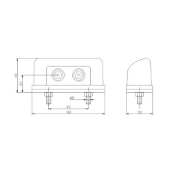 Pack de 2 éclaireurs de plaque LED 12-24V