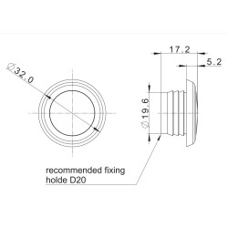 FEU DE GABARIT LED ROUGE A ENCASTRER 12/24V + câble 2×0,75 mm²
