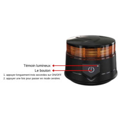 GYROPHARE LED MAGNETIQUE SANS FIL + TELECOMMANDE