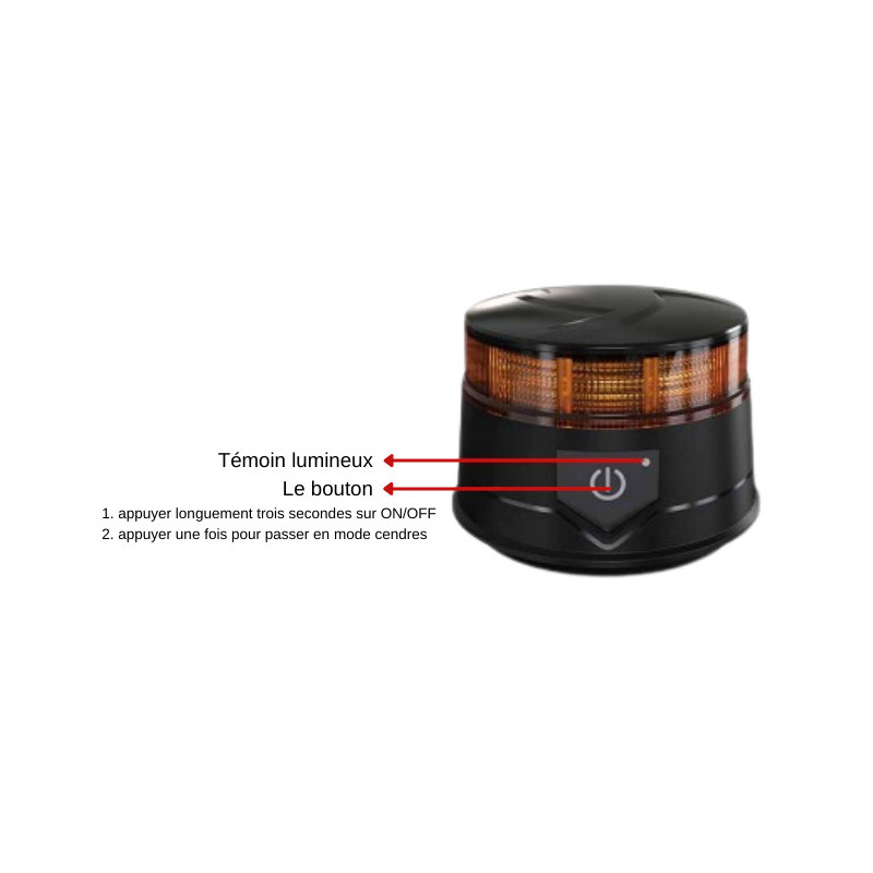 Gyrophares LED Sans Fil - Télécommande 8 Couleurs - Pour Voiture, Moto, Scooter, Drone - Rechargeable USB-C
