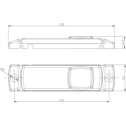 FEUX DE GABARIT LED ORANGE + CONNECTIQUE QS075 - 12/24V