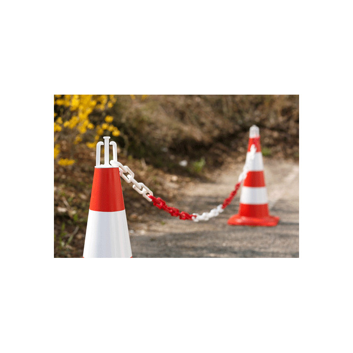 Chaîne de signalisation rouge et blanche 25m - Balisage sécurisé pour chantiers et événements