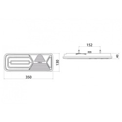 FEU ARRIERE LED 3 FONCTIONS -24V - LCR19 + CONNECTEURS ADDITIONNELS