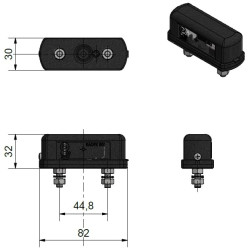 Éclaireur de Plaque RADEX 802 12V - Dimensions 82 x 32 x 30 mm