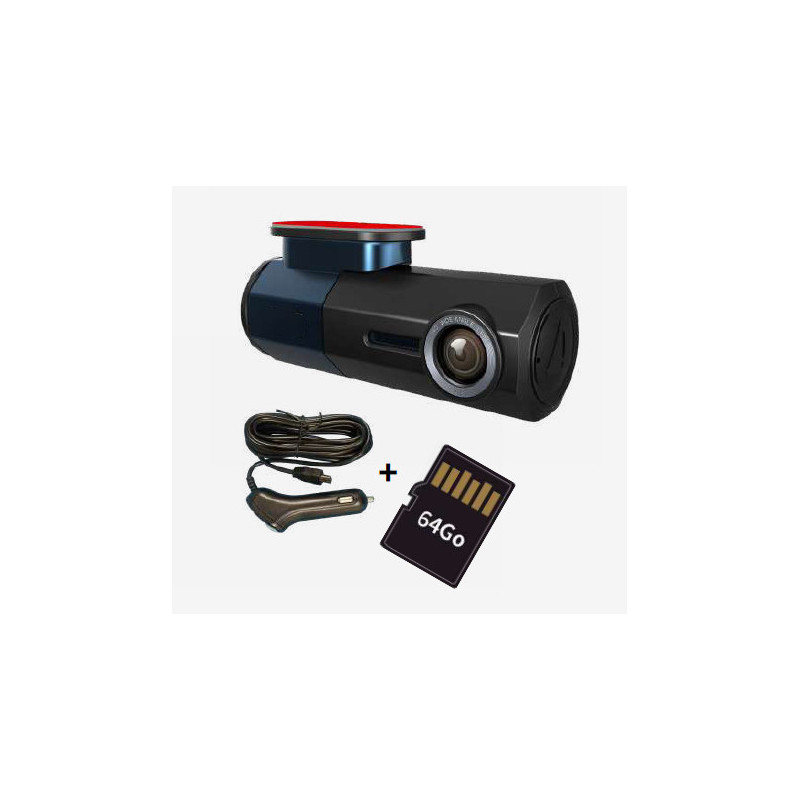 DASHCAM + CABLE ALLUME CIGARE + CARTE SD 64GO