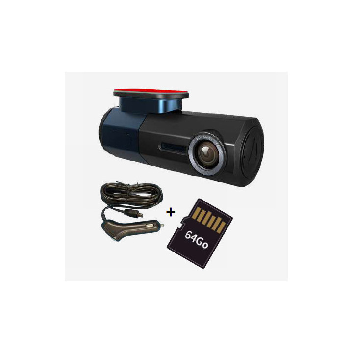 DASHCAM + CABLE ALLUME CIGARE + CARTE SD 64GO