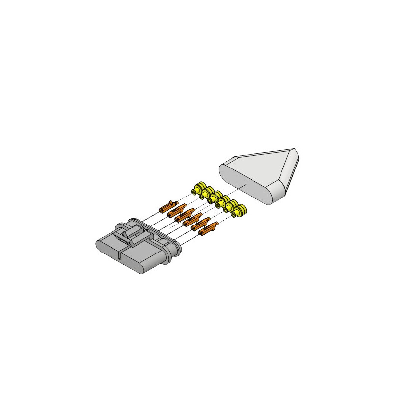 Connecteur Superseal male 6 voies