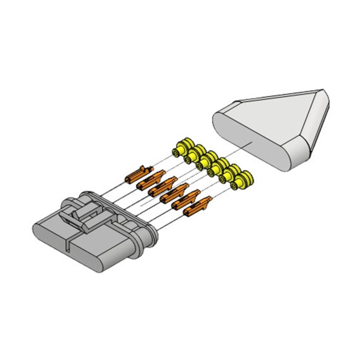 Connecteur Superseal male 6 voies