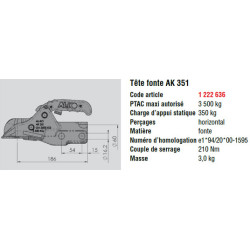 Boitier Attelage AK351 - 3500KG - ALKO