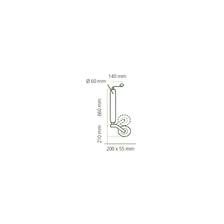 ROUE JOCKEY AUTOMATIQUE 60MM