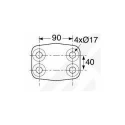 Crochet boule 70C DIAMETRE 17 - 4 TROUS